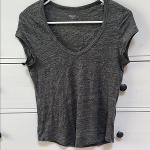 Heather Gray V-Neck Women's Top